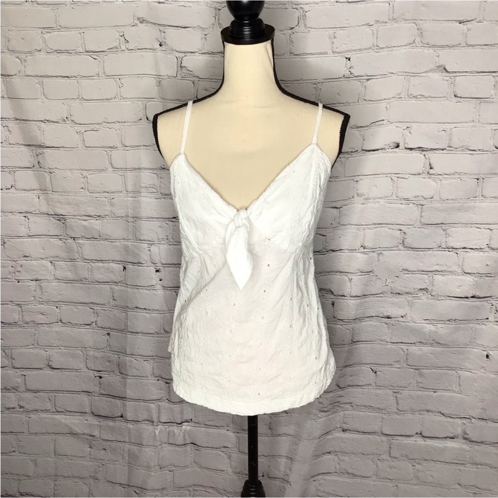Old Navy White Eyelet Spaghetti Strap Top Medium